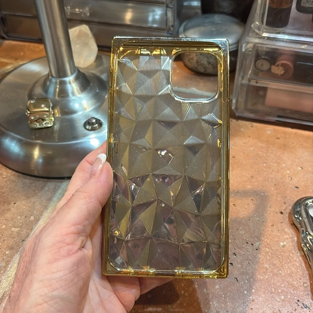iPhone 12 gold plastic case